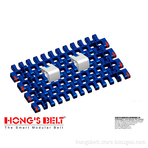 Curved Food Grade Industry Modular Conveyor Belt with Pusher